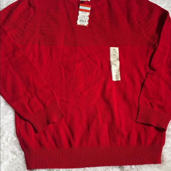 NWT Cat & Jack Red Long Sleeve Sweater Youth Boys In Size XL 14 - Picture 5 of 10